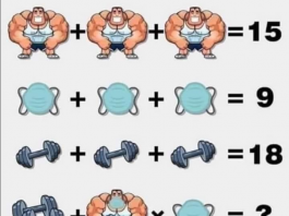 Soluzione gioco matematico bodybuilder pesi e mascherina