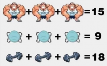 Soluzione gioco matematico bodybuilder pesi e mascherina