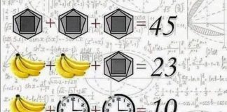 Soluzione gioco matematico con banane orologi ed esagoni