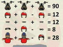 Soluzione gioco matematico moto motociclista casco e occhiali
