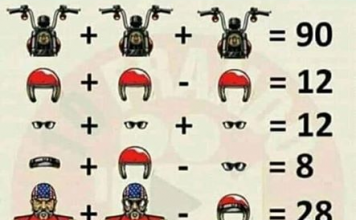 Soluzione gioco matematico moto motociclista casco e occhiali